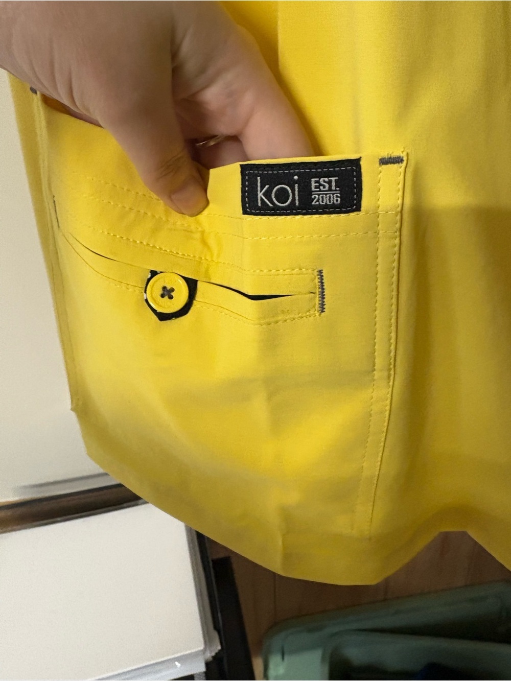 Bright Yellow Two-Piece scrub Set - Picture 4 of 10